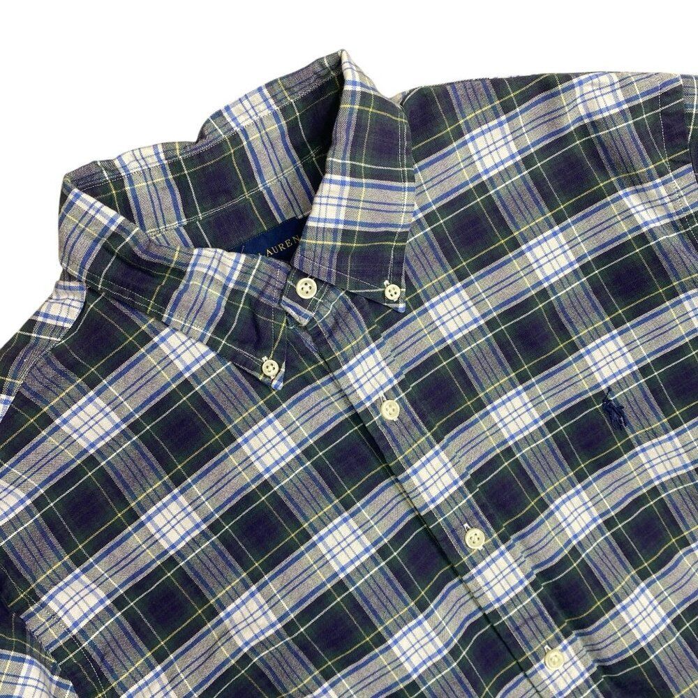 Ralph Lauren Plaid Casual Button Down Top Size Large